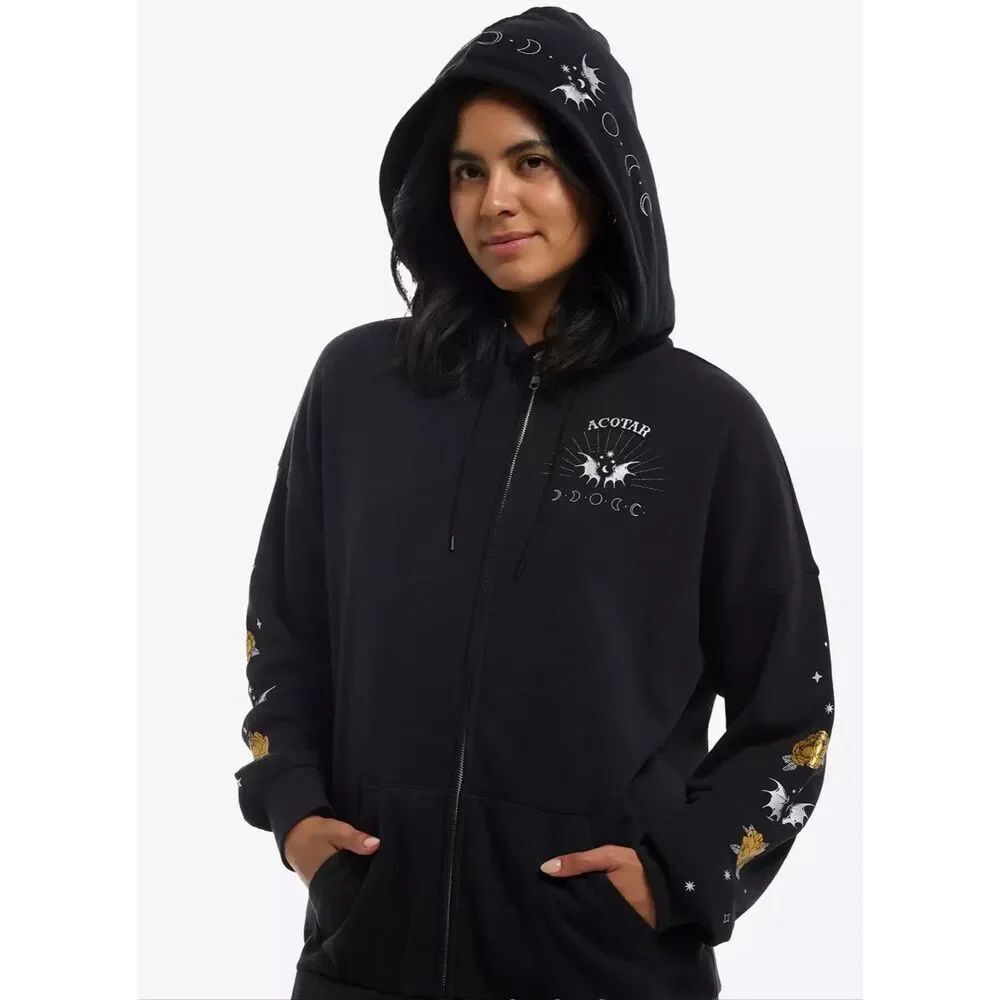 Urban Nation A Court Of Thorns And Roses Metallic Icons Hoodie Nwot Medium